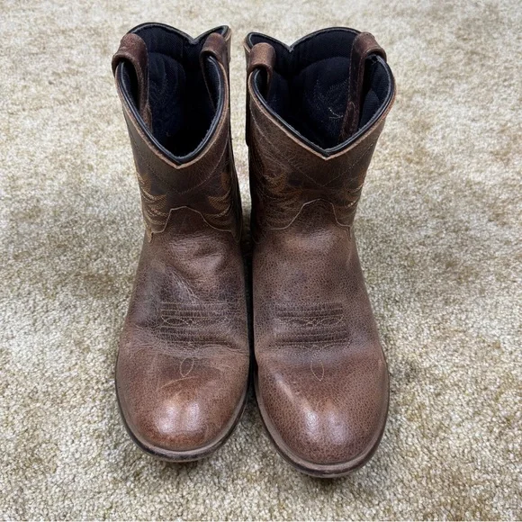 Dingo Leather Western Cowboy Boots Women’s 9 Brown Distressed Embroidered - Picture 4 of 15